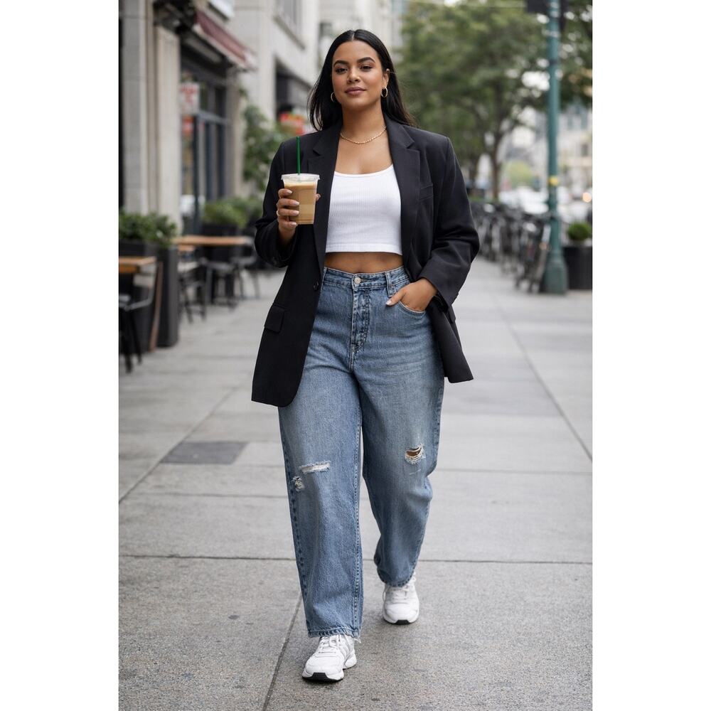 AG Adriano Goldschmied Knoxx Jeans 32R High Rise Baggy Distressed